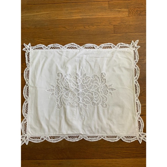 Heirloom Handmade Vintage Battenburg Lace Pillowcase 28